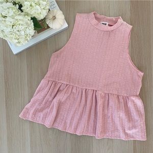 High neck ribbed sleeveless top